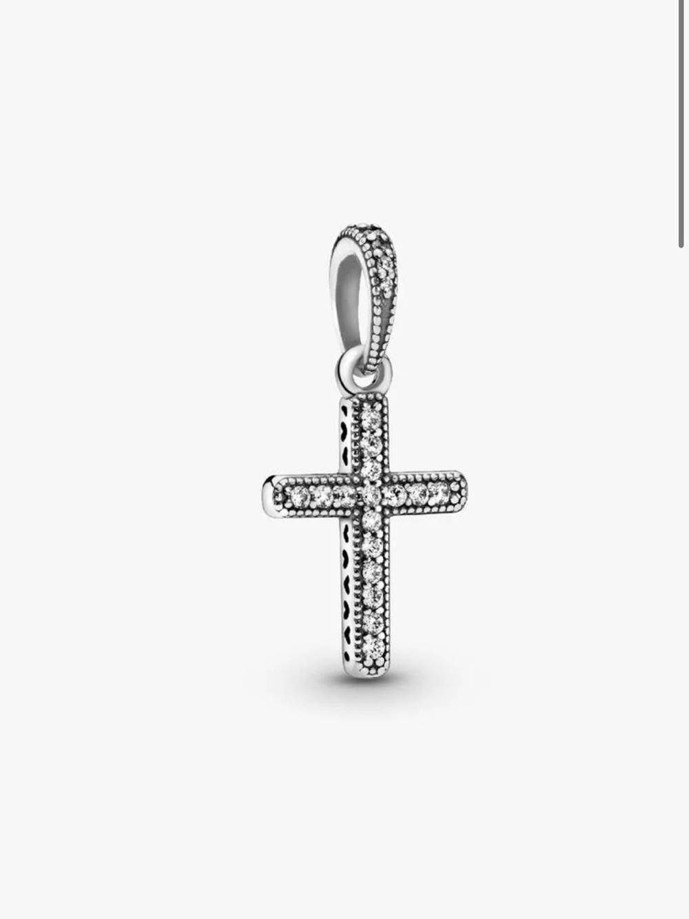 Pandora Silver Cross Pendant with Clear Crystals